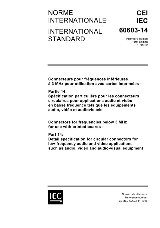 Cover IEC 60603-14:1998